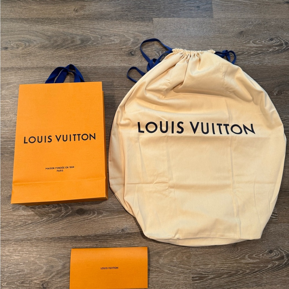Louis Vuitton Cream and Orange Bag Set